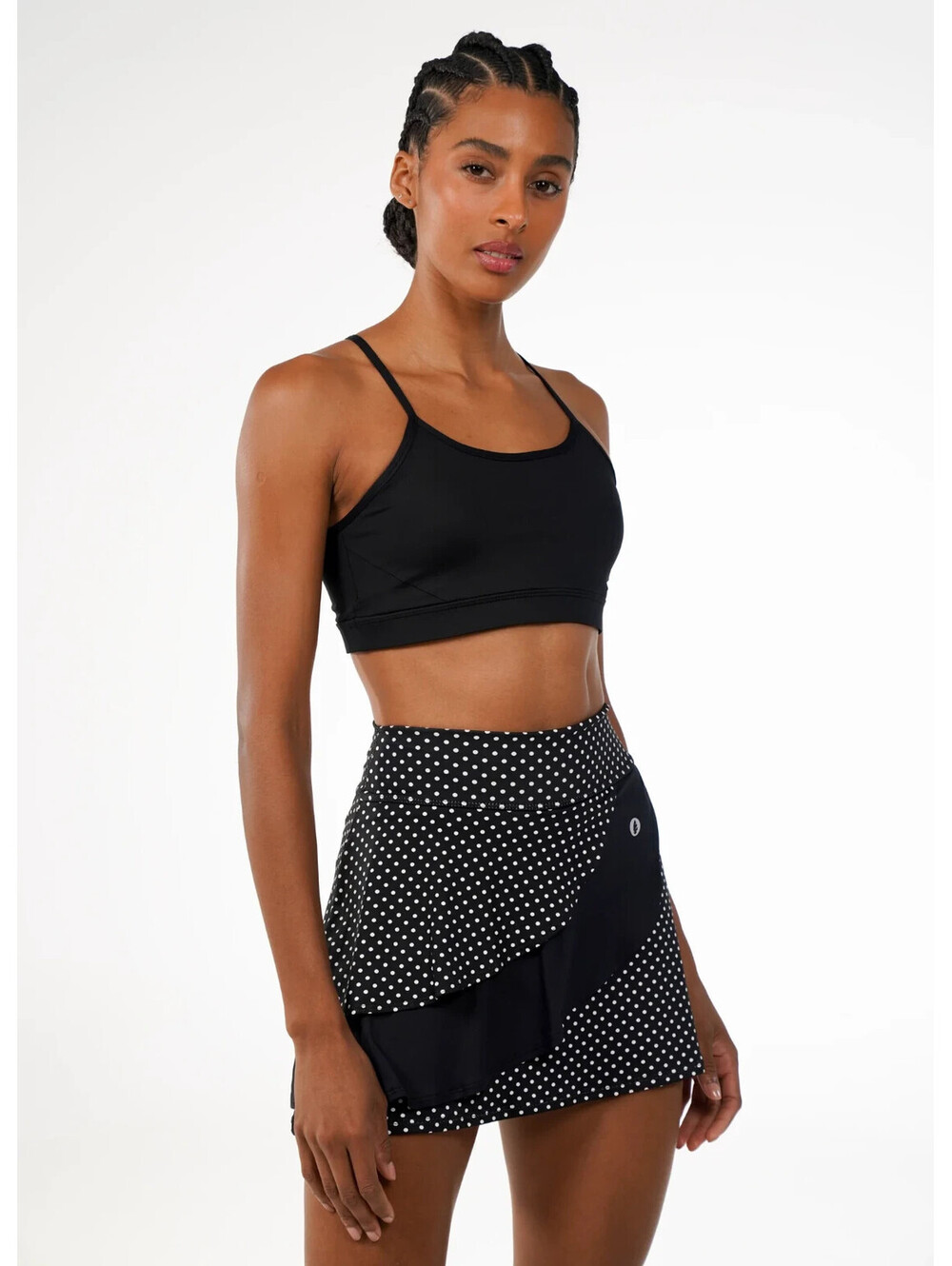 NEW Dona Jo 14.5" Spin Skort Women SMALL (1) Black Polka Dot Tennis Pickleball